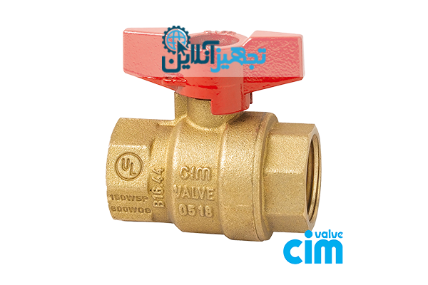 شیر توپی دسته کلیدی مدل 316NPT دو طرف توپیچ سیم ایتالیا سایز 1/2   PN80